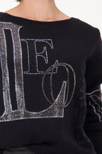 Jersey MONARI con pedrería color negro