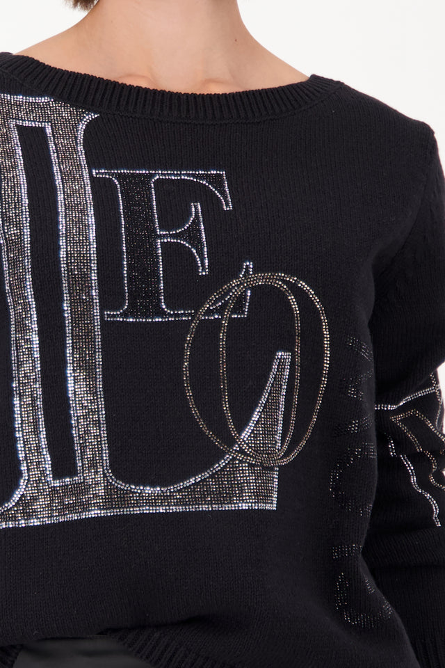 Jersey MONARI con pedrería color negro