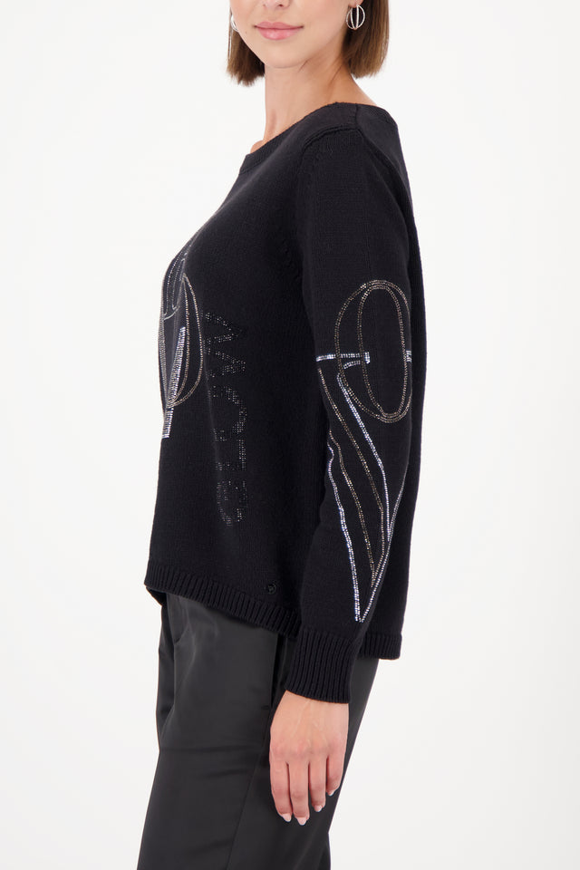 Jersey MONARI con pedrería color negro