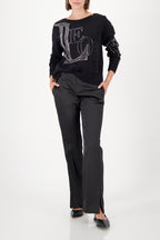 Jersey MONARI con pedrería color negro