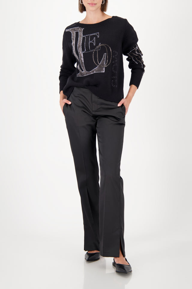 Jersey MONARI con pedrería color negro