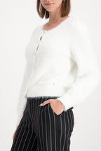 Chaqueta MONARI de punto esponjoso color almendra