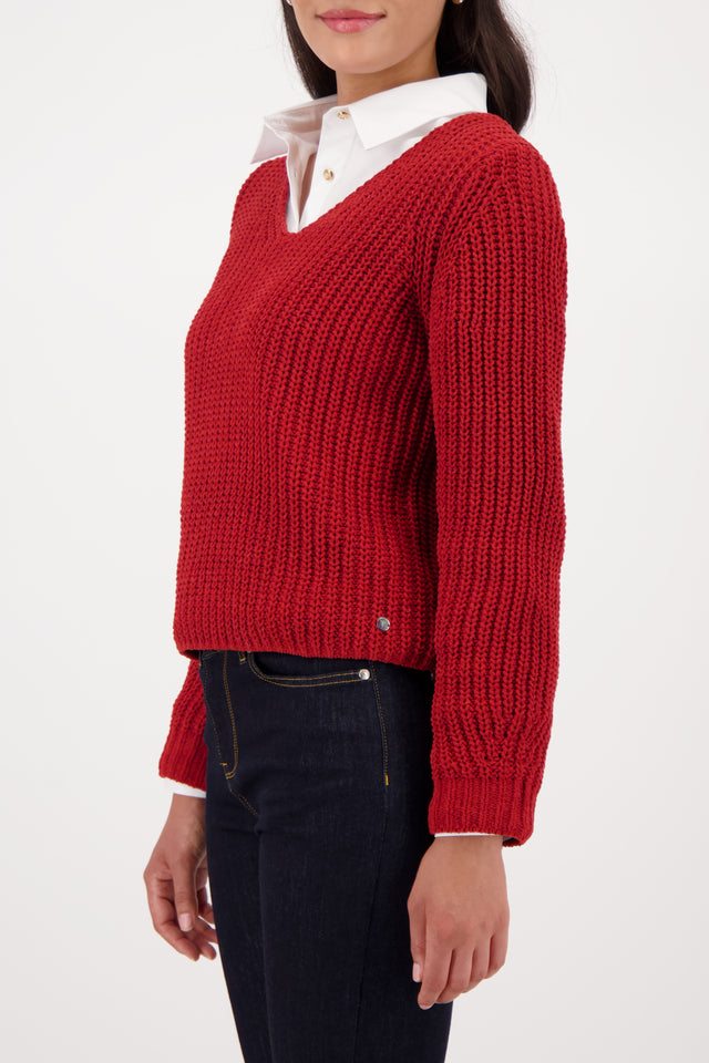 Jersey MONARI chenilla rojo