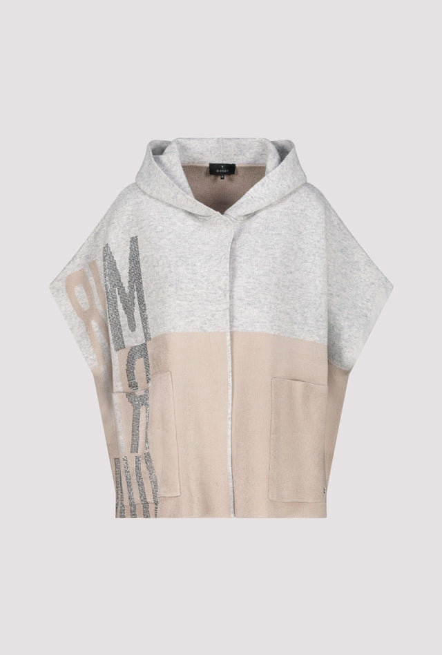 Capote MONARI de punto gris y champan
