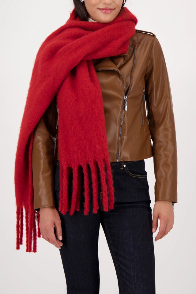 Bufanda MONARI color rubí esponjosa