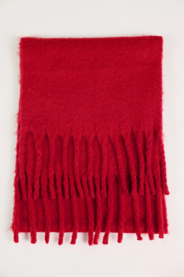 Bufanda MONARI color rubí esponjosa