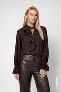 Blusa MONARI marrón con volantes