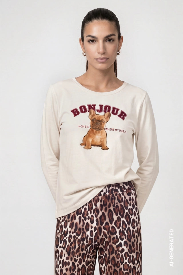Camiseta MONARI con estampado perrito