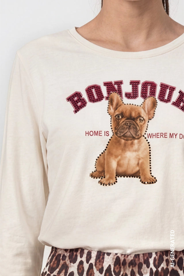 Camiseta MONARI con estampado perrito