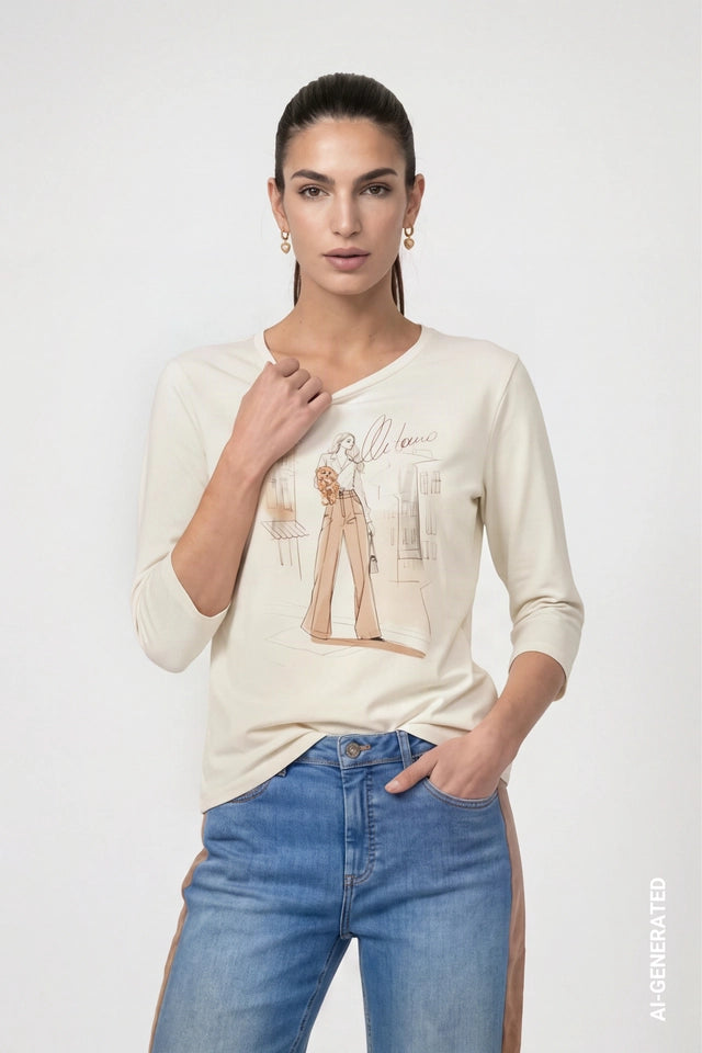 Camiseta MONARI estampado mujer