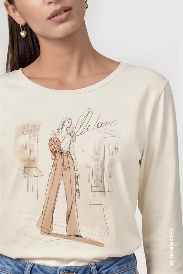 Camiseta MONARI estampado mujer