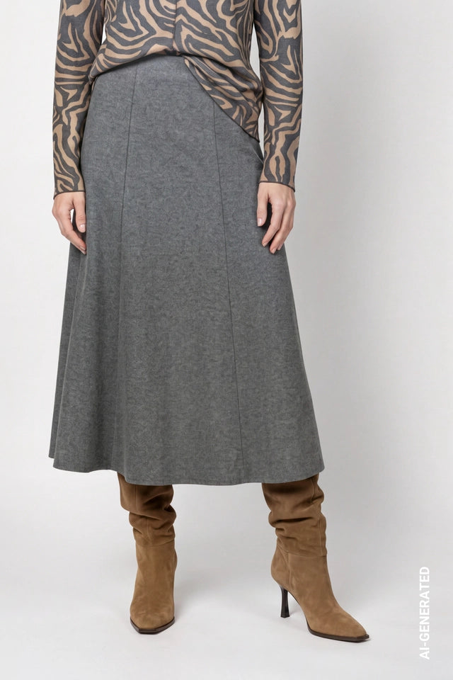 Falda MONARI lanosa en gris marengo