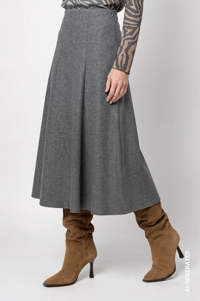 Falda MONARI lanosa en gris marengo
