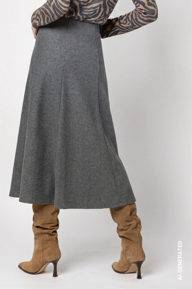 Falda MONARI lanosa en gris marengo