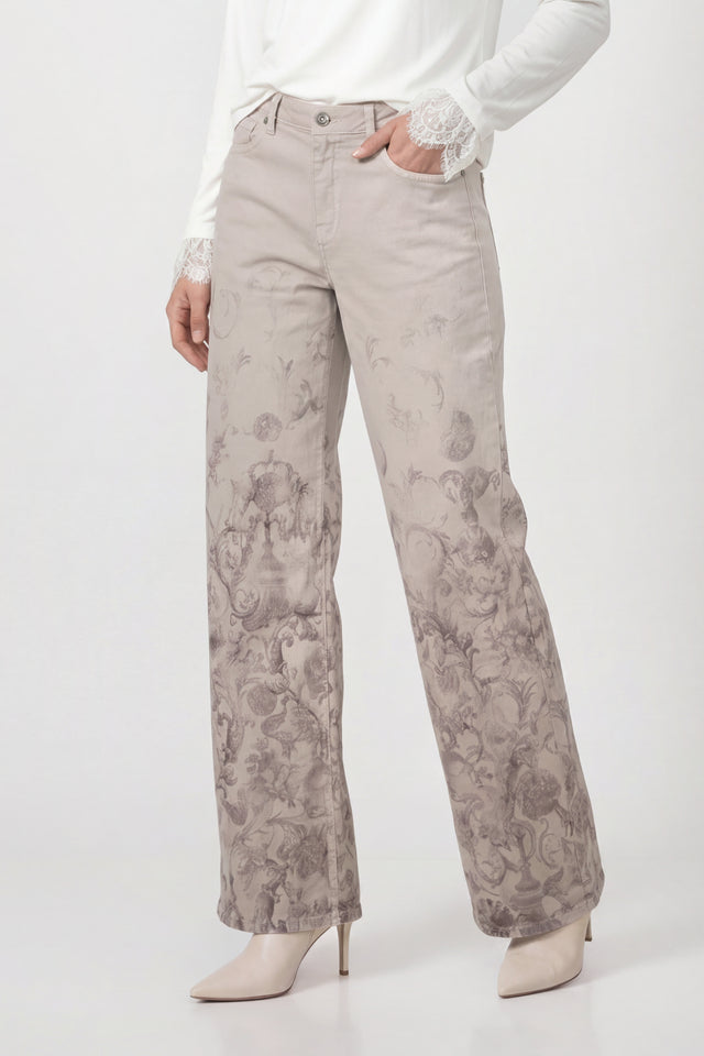 Pantalón MONARI vaquero con estampado ornamental