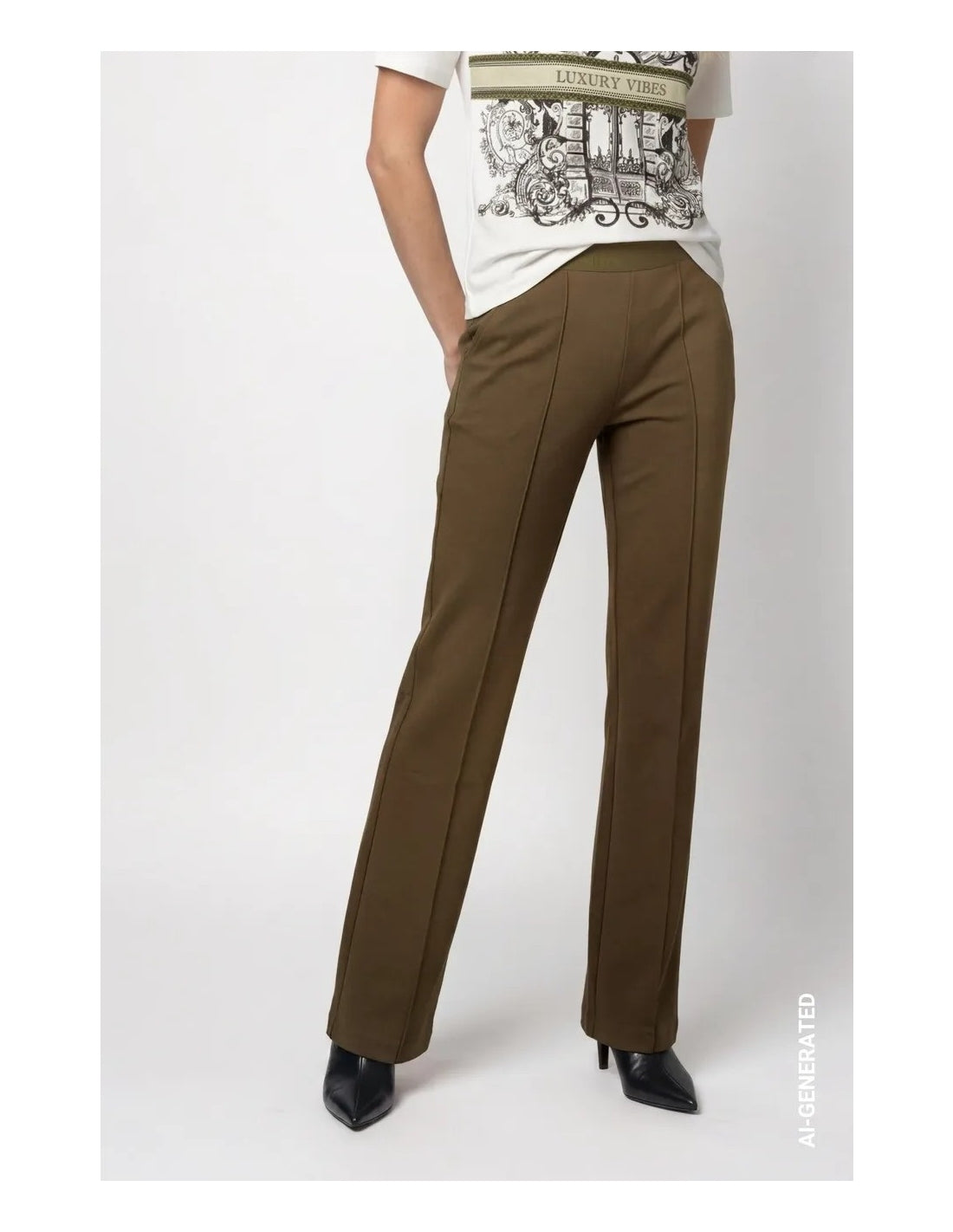 Pantalón MONARI jogger en verde kaki