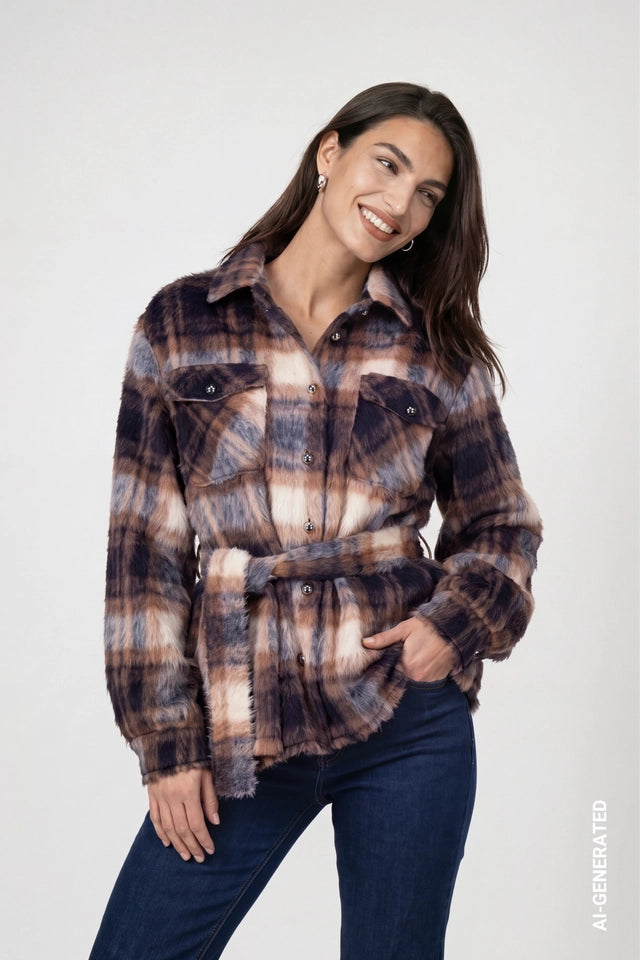 Chaqueta MONARI camisera de cuadros