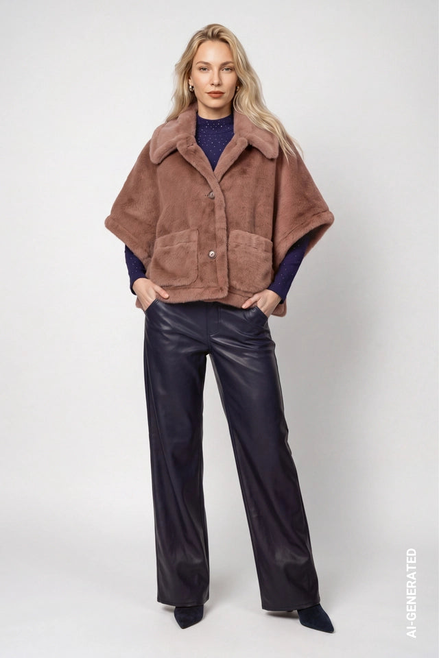 Chaqueta  MONARI  de piel sintética camel