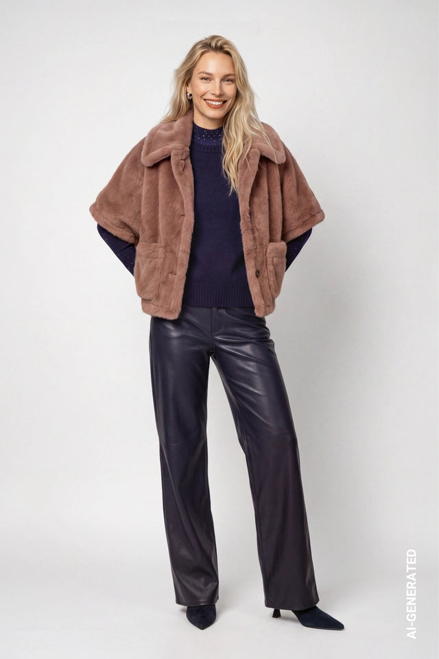 Chaqueta  MONARI  de piel sintética camel