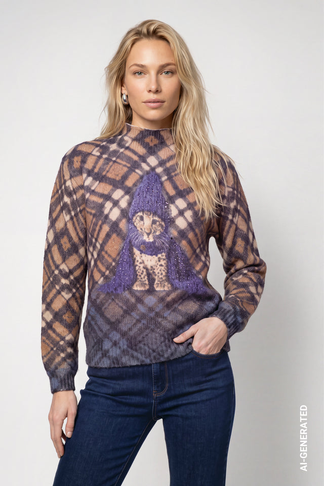 Jersey MONARI de punto con estampado de leopardo
