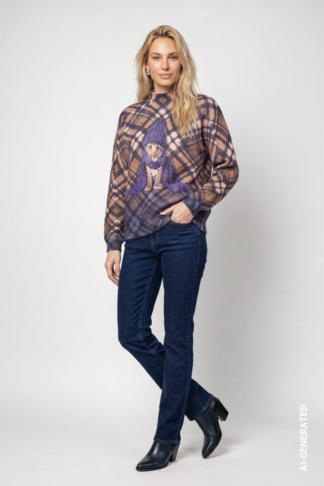 Jersey MONARI de punto con estampado de leopardo
