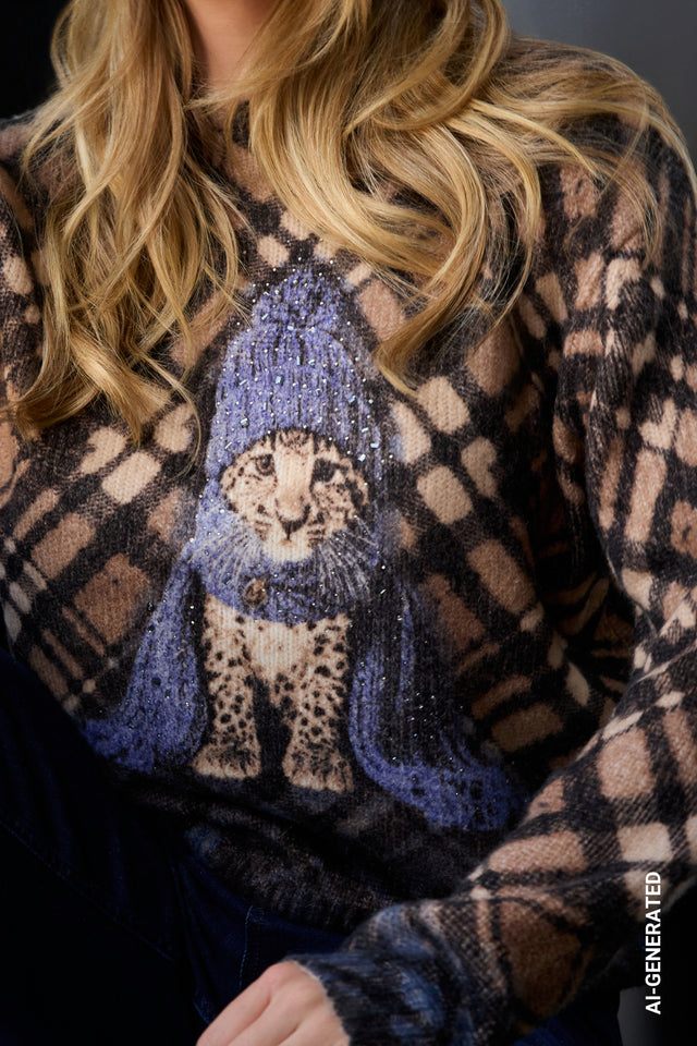 Jersey MONARI de punto con estampado de leopardo