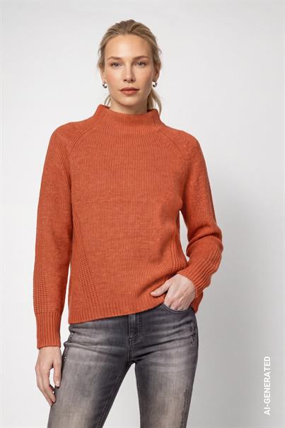 Jersey MONARI de cuello alto naranja