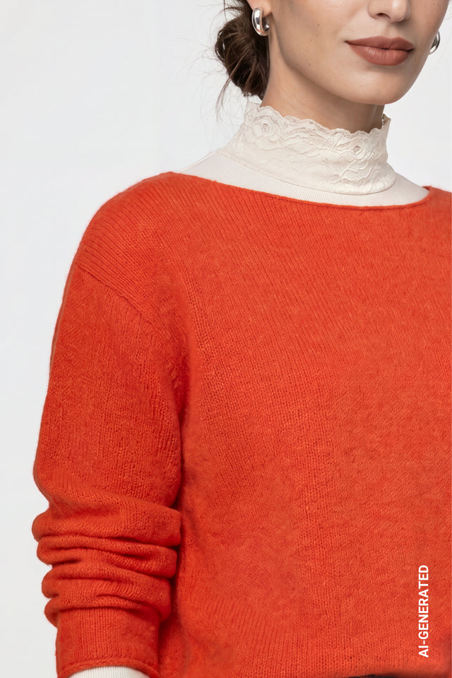 Jersey MONARI de punto color calabaza