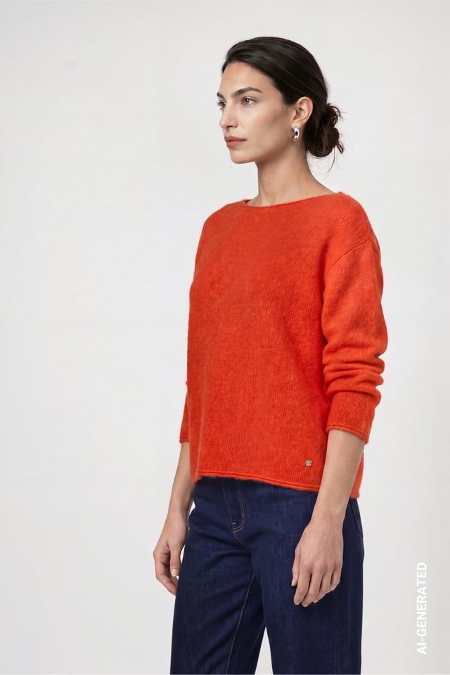 Jersey MONARI de punto color calabaza