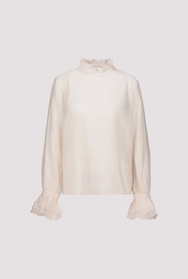 Blusa MONARI con detalle de volantes color avellana