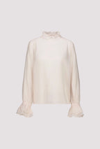 Blusa MONARI con detalle de volantes color avellana