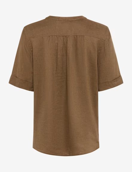 Camisa BRAX FEEL GOOD de lino marrón