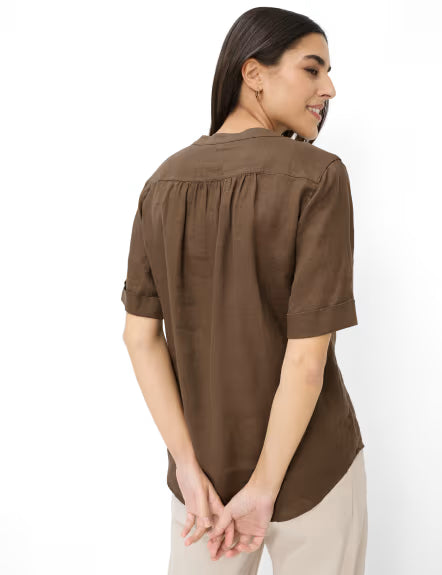 Camisa BRAX FEEL GOOD de lino marrón