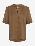Camisa BRAX FEEL GOOD de lino marrón