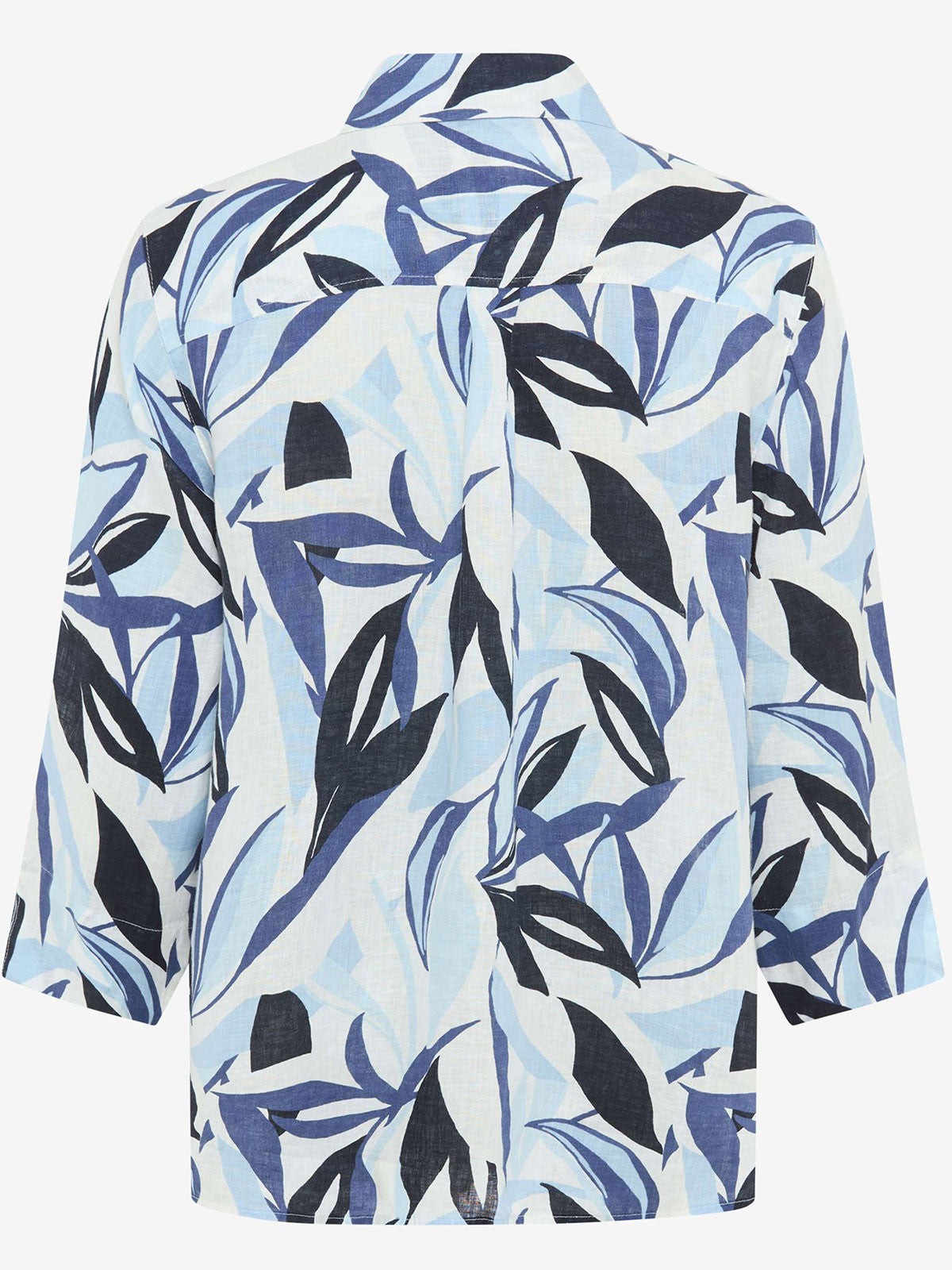 Blusa BRAX FEEL GOOD lino estampado floral en azules