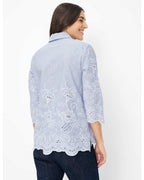 Camisa BRAX FEEL GOOD de rayas con bordado
