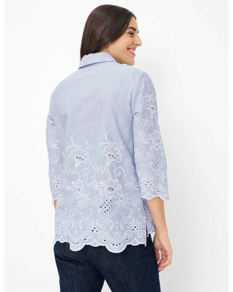 Camisa BRAX FEEL GOOD de rayas con bordado