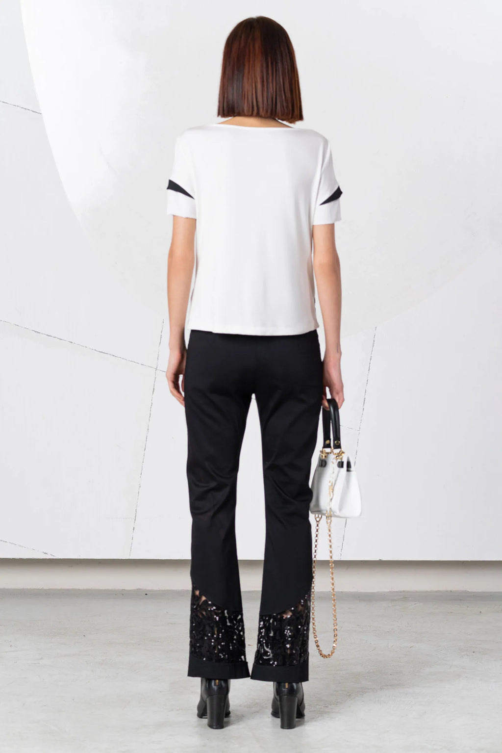 Pantalón ELISA CAVALETTI con lentejuelas y perlas