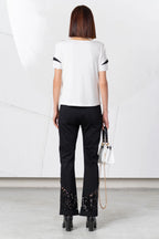 Pantalón ELISA CAVALETTI con lentejuelas y perlas