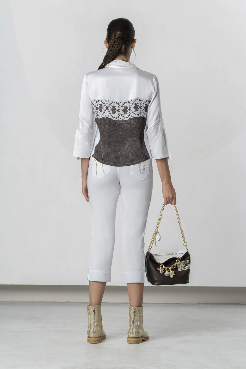 Blusa ELISA CAVALETTI con estampado de encaje