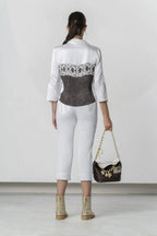 Blusa ELISA CAVALETTI con estampado de encaje