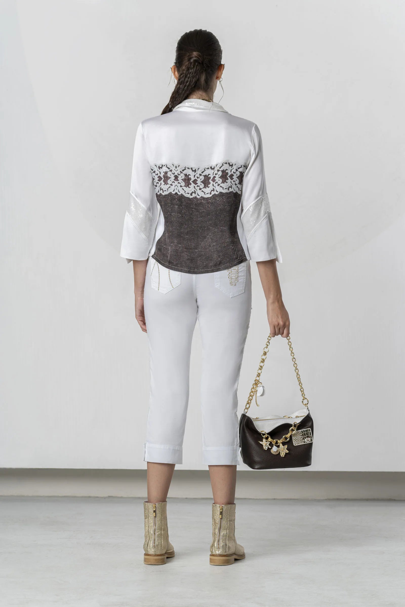 Blusa ELISA CAVALETTI con estampado de encaje