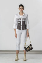 Blusa ELISA CAVALETTI con estampado de encaje