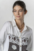 Blusa ELISA CAVALETTI con estampado de encaje