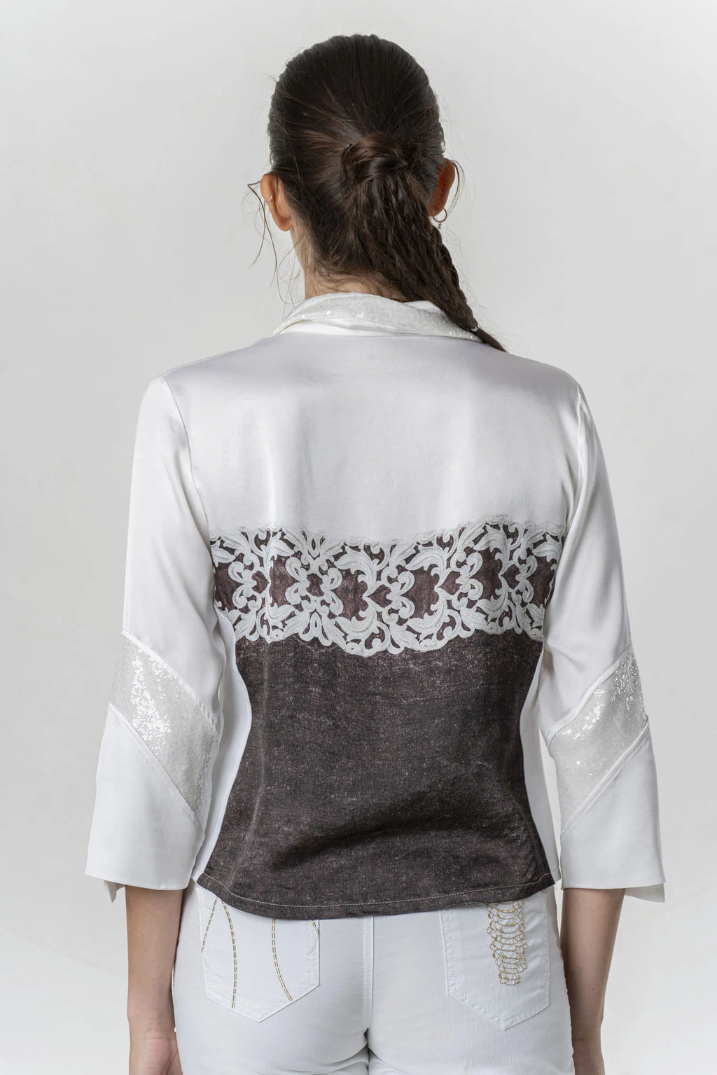 Blusa ELISA CAVALETTI con estampado de encaje