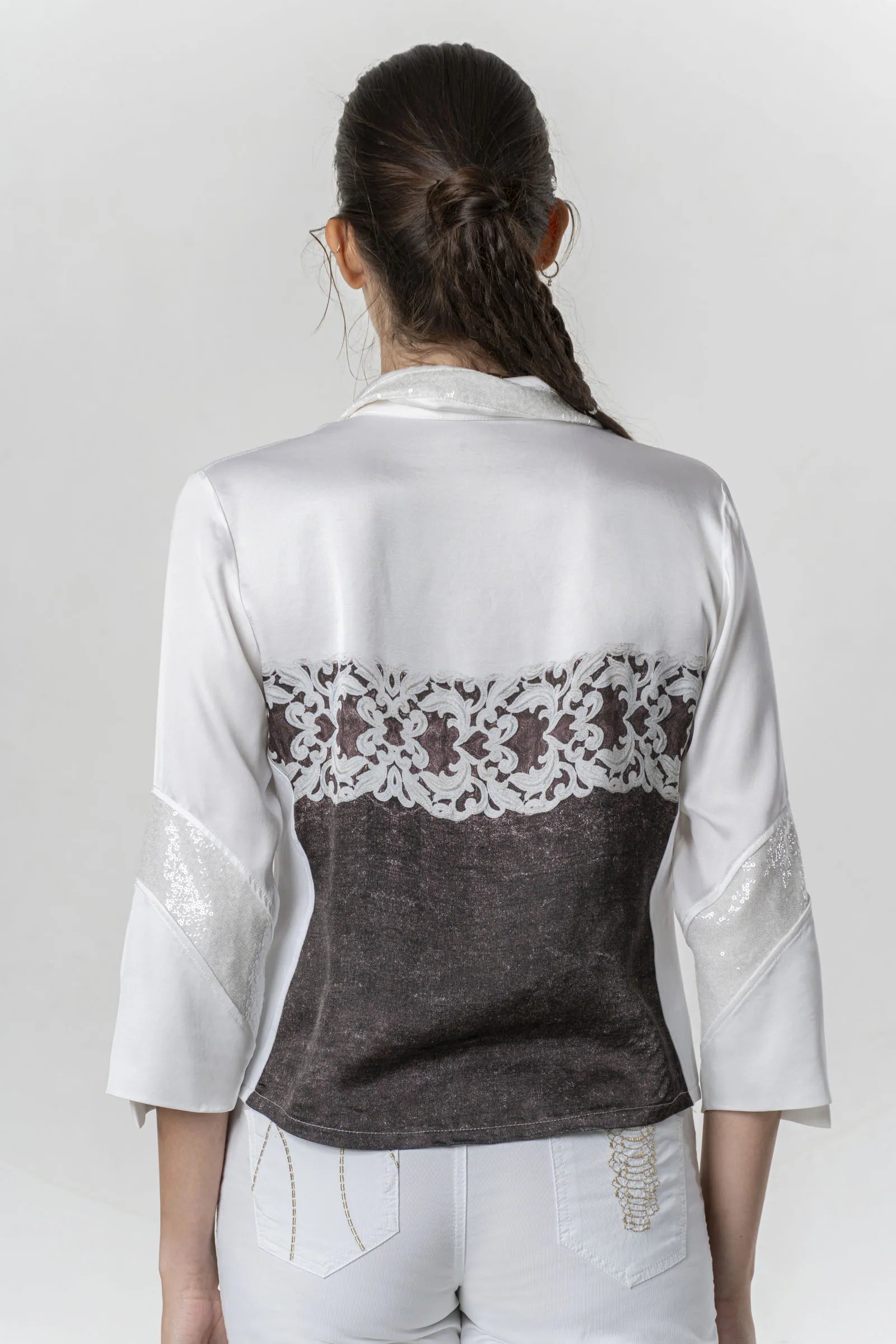 Blusa ELISA CAVALETTI con estampado de encaje