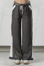 Pantalón ELISA CAVALETTI de lino laminado bronce