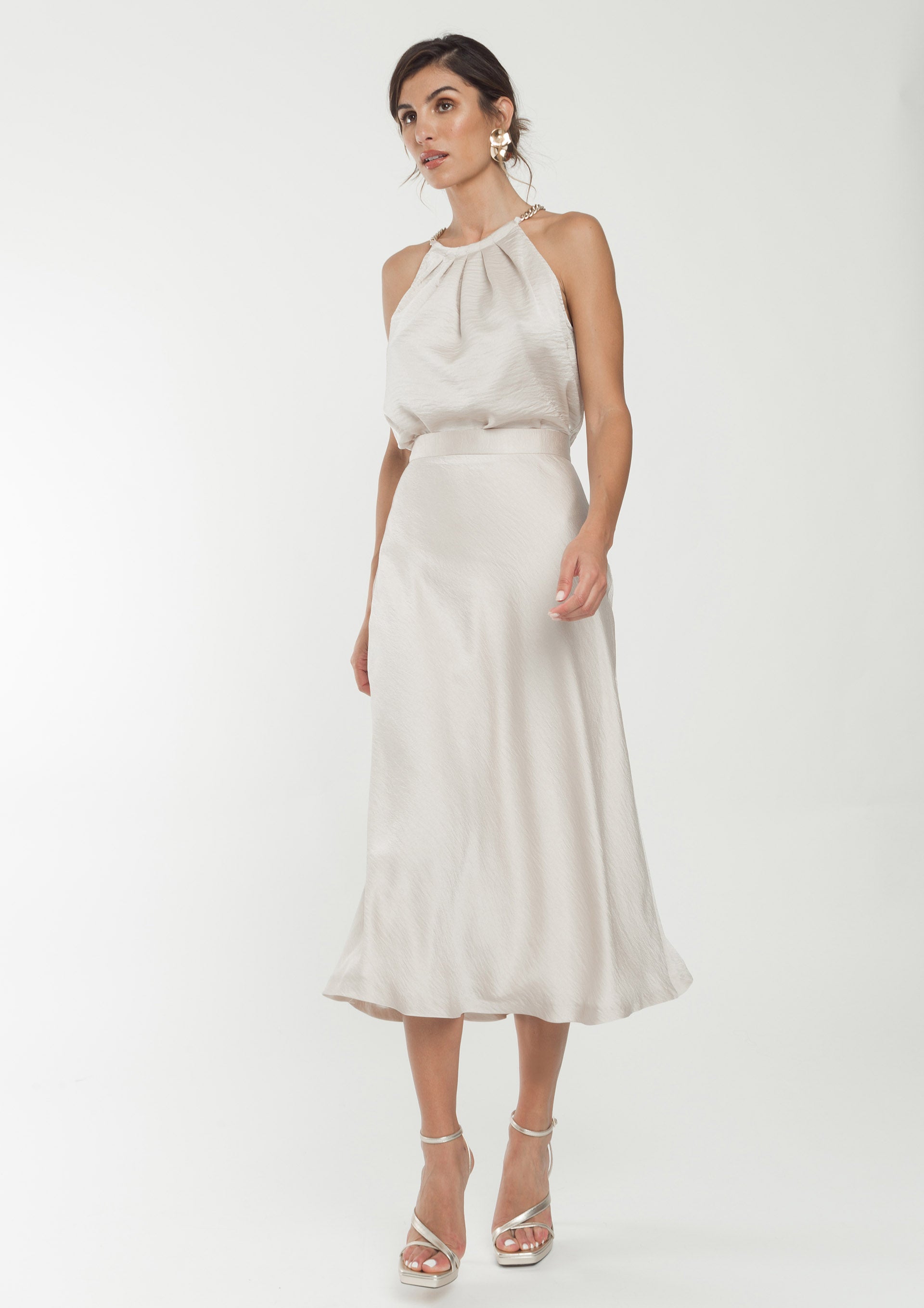 Top ALBA CONDE fluido satinado