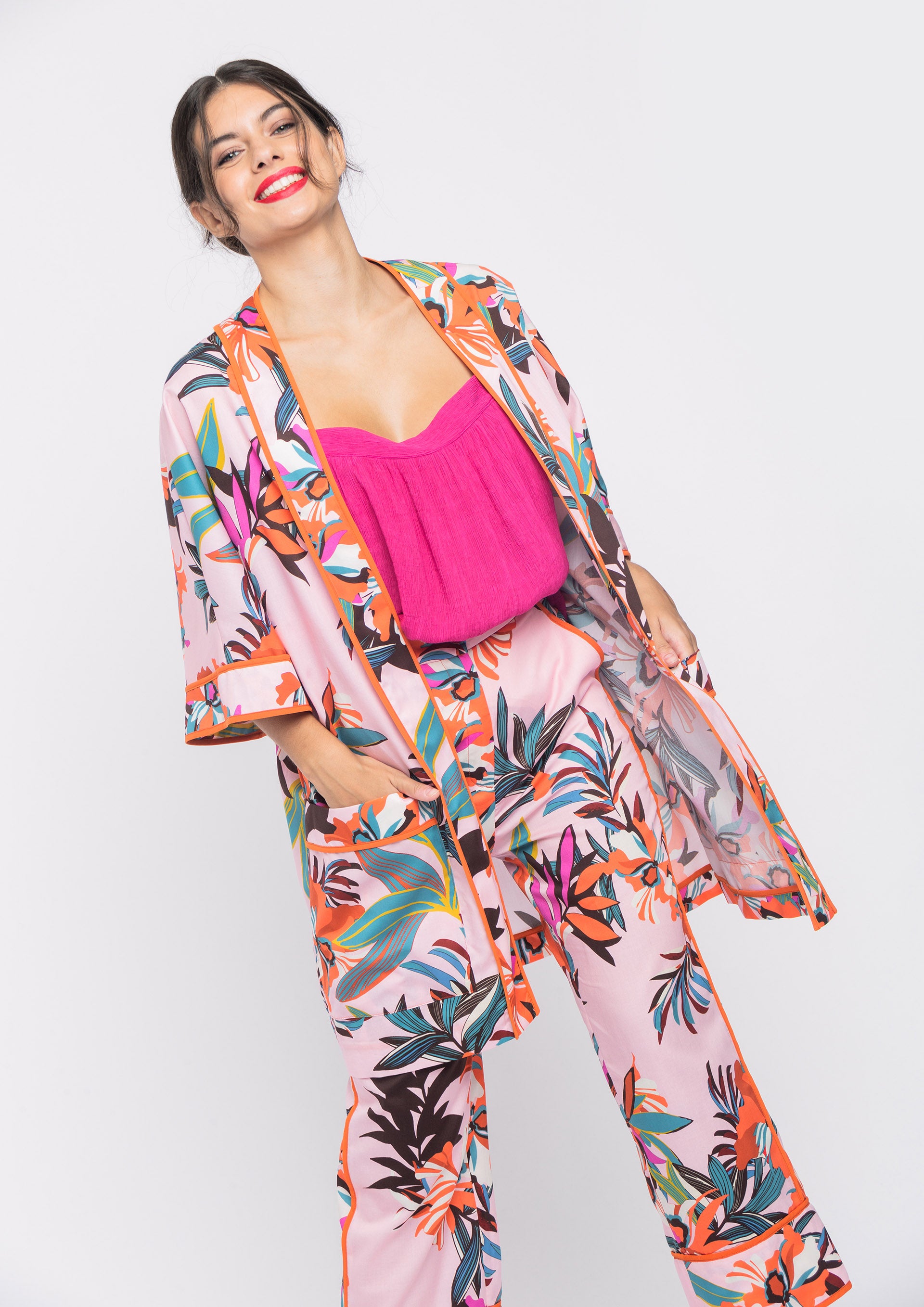 Kimono ALBA CONDE fluido estampado multicolor