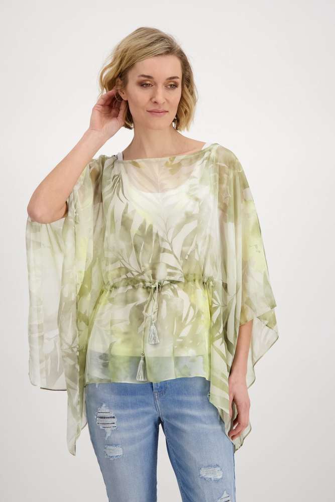 Blusa semitransparente con estampado Monari